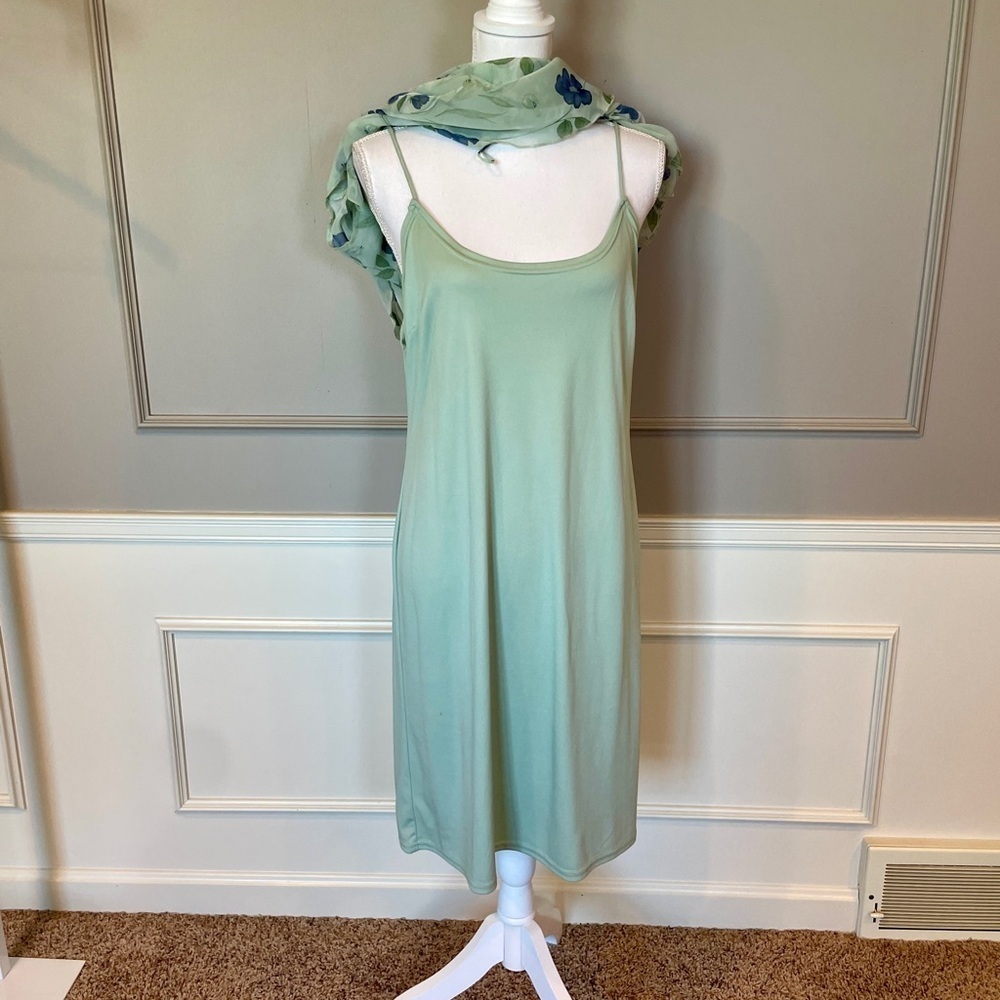 Vintage 90s dress 13 DBY Ltd Green Floral slip dress sheer whimsical fairycore - Picture 5 of 7